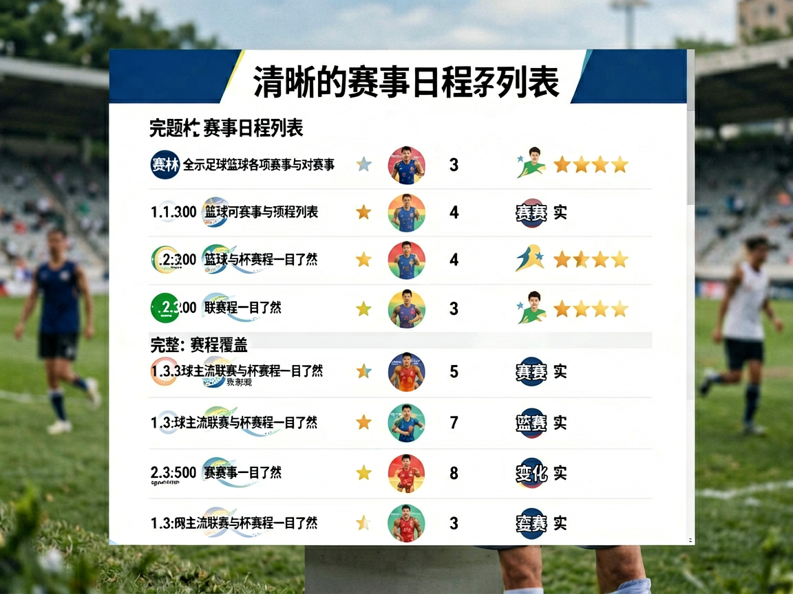 6686体育赛程页面：清晰的赛事日程列表界面，展示足球篮球各项赛事的时间安排与对阵信息